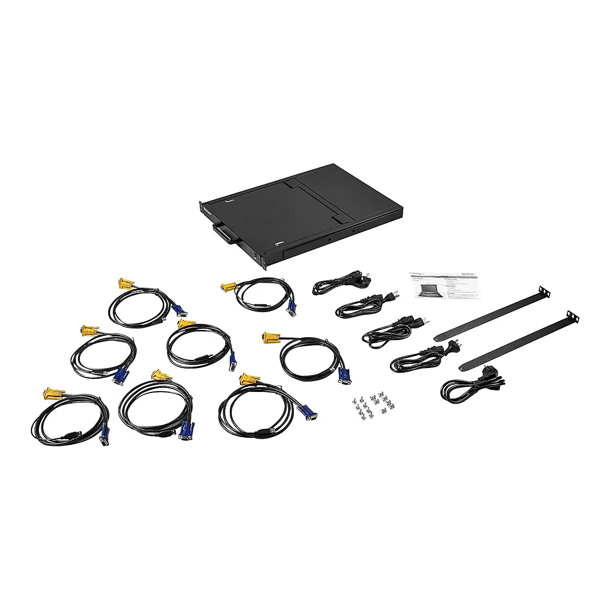 'StarTech.com 8 Port Rack KVM Konsole mit 1,8 m Kabeln - US Tastatur(QWERTY), Integrierter KVM Switch mit 17'' LCD Monitor - 1HE LCD KVM Konsole - OSD KVM - 50.000 MTBF - USB + VGA(RKCONS1708K) - KVM-Konsole - 43.2 cm (17'')'