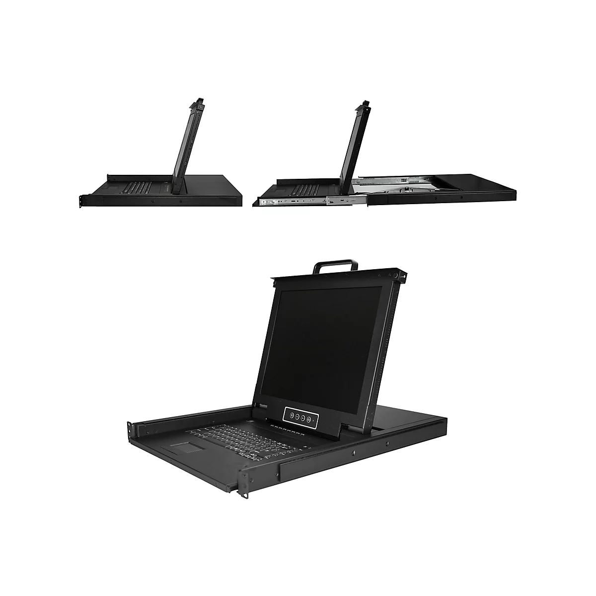 'StarTech.com 8 Port Rack KVM Konsole mit 1,8 m Kabeln - US Tastatur(QWERTY), Integrierter KVM Switch mit 17'' LCD Monitor - 1HE LCD KVM Konsole - OSD KVM - 50.000 MTBF - USB + VGA(RKCONS1708K) - KVM-Konsole - 43.2 cm (17'')'