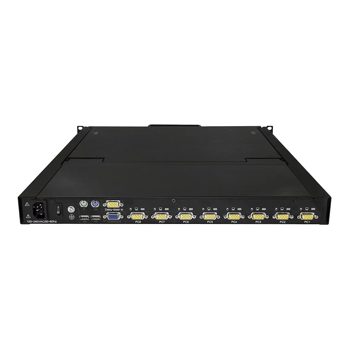 'StarTech.com 8 Port Rack KVM Konsole mit 1,8 m Kabeln - US Tastatur(QWERTY), Integrierter KVM Switch mit 19'' LCD Monitor - 1HE LCD KVM Konsole - OSD KVM - 50.000 MTBF - USB + VGA(RKCONS1908K) - KVM-Konsole - 48.3 cm (19'')'