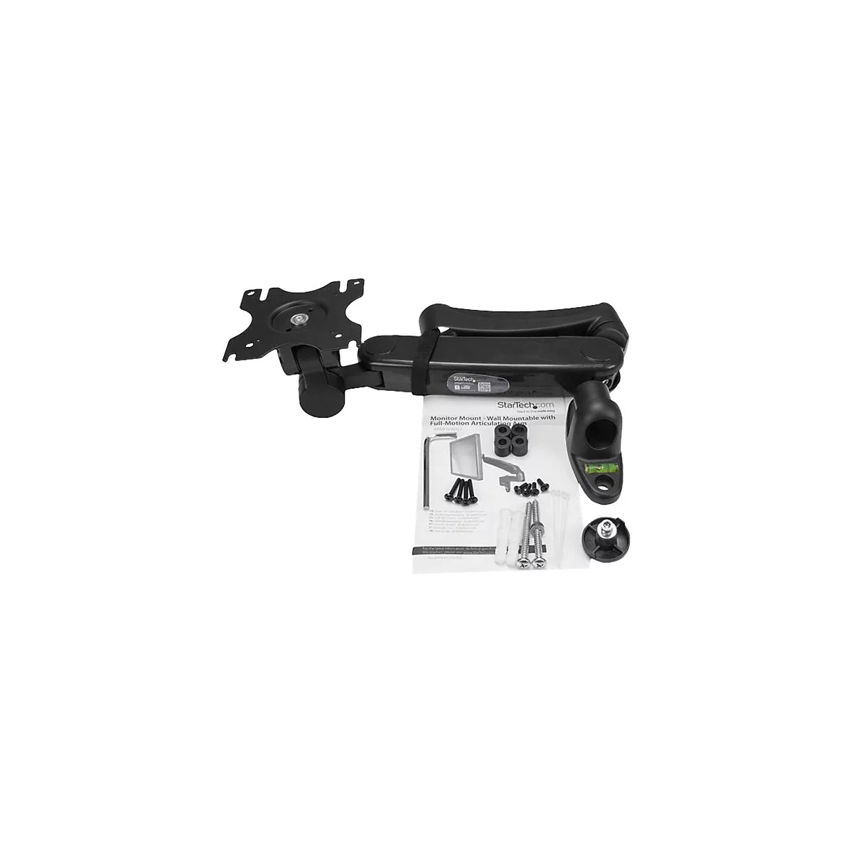 'StarTech.com Monitor Arm zur Wandmontage - Höhenverstellbar - für bis zu 30'' Flachbildfernseher (LED, LCD, Plasma) und Monitore - Befestigungskit - einstellbarer Arm - für Flachbildschirm - Schwarz'