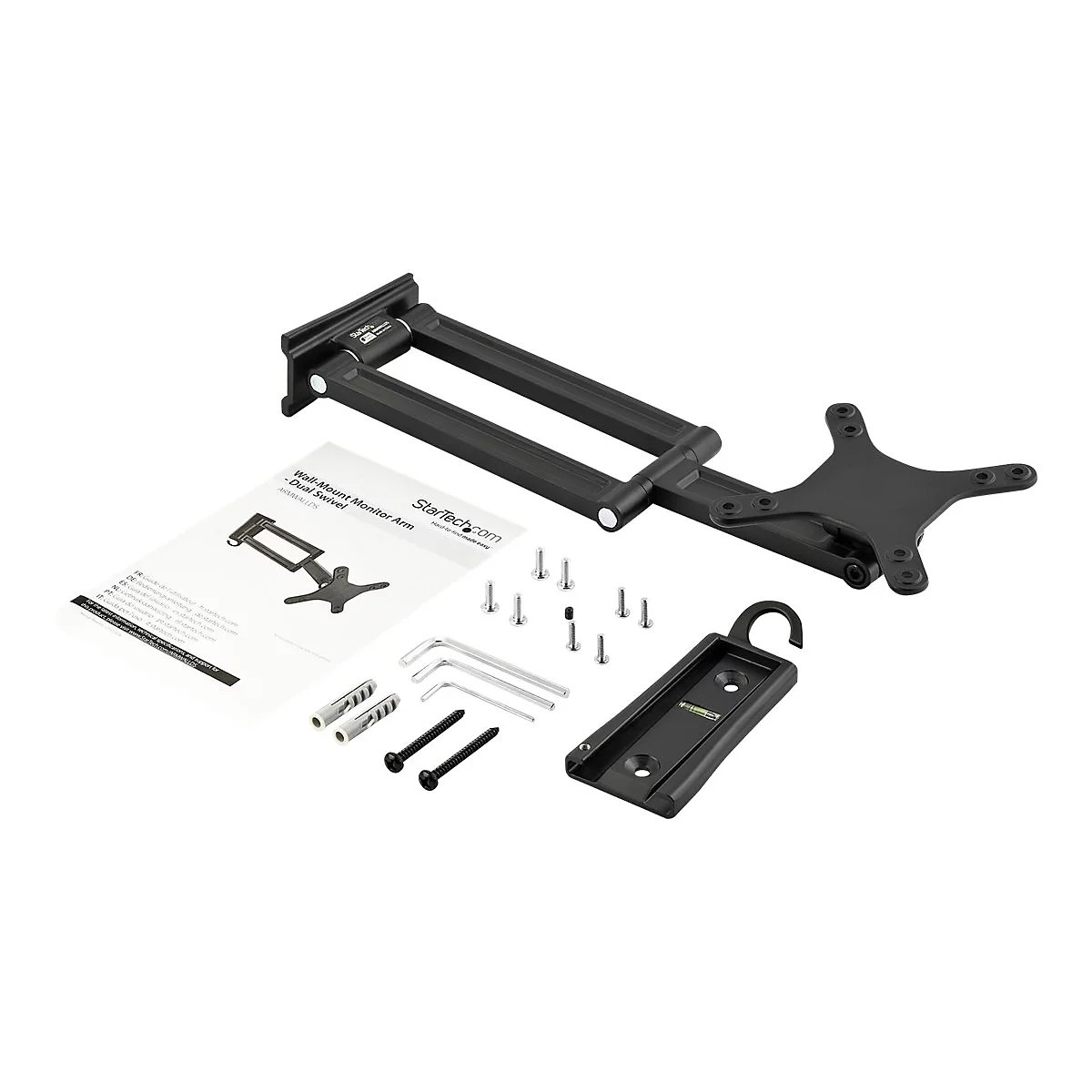 'StarTech.com Monitorarm für Wandmontage - Zwei Gelenke - Für VESA Monitore / Flachbildfernseher bis zu 27'' (15Kg) - Monitor Wandhalterung - Befestigungskit - einstellbarer Arm - für LCD-Display - Schwarz'