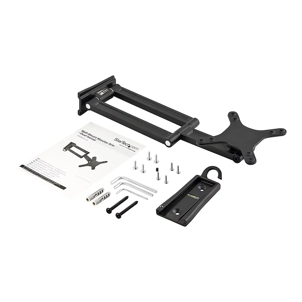 'StarTech.com Monitorarm für Wandmontage - Zwei Gelenke - Für VESA Monitore / Flachbildfernseher bis zu 27'' (15Kg) - Monitor Wandhalterung - Befestigungskit - einstellbarer Arm - für LCD-Display - Schwarz'