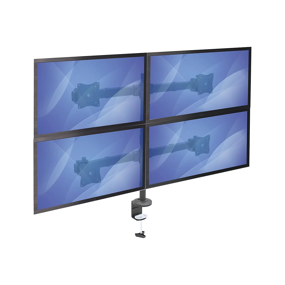'StarTech.com Support de bureau pour 4 écrans à fixation VESA jusqu'à 27'' et 8 kg - Bras d'écran articulé en acier robuste - kit de montage - bras réglable - pour 4 moniteurs'