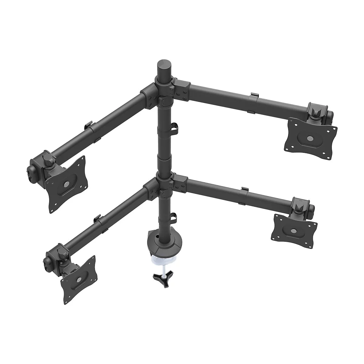 'StarTech.com Tisch Monitorhalterung für vier Monitore - Monitorarm für 4 VESA Monitore(2x2) bis zu 27''(je 8kg) - Gelenkig, höhenverstellbar, Neig/Schwenk/Drehfunktion - Klemme/Durchführung (ARMQUAD) - Befestigungskit - einstellbarer Arm - für 4 ...