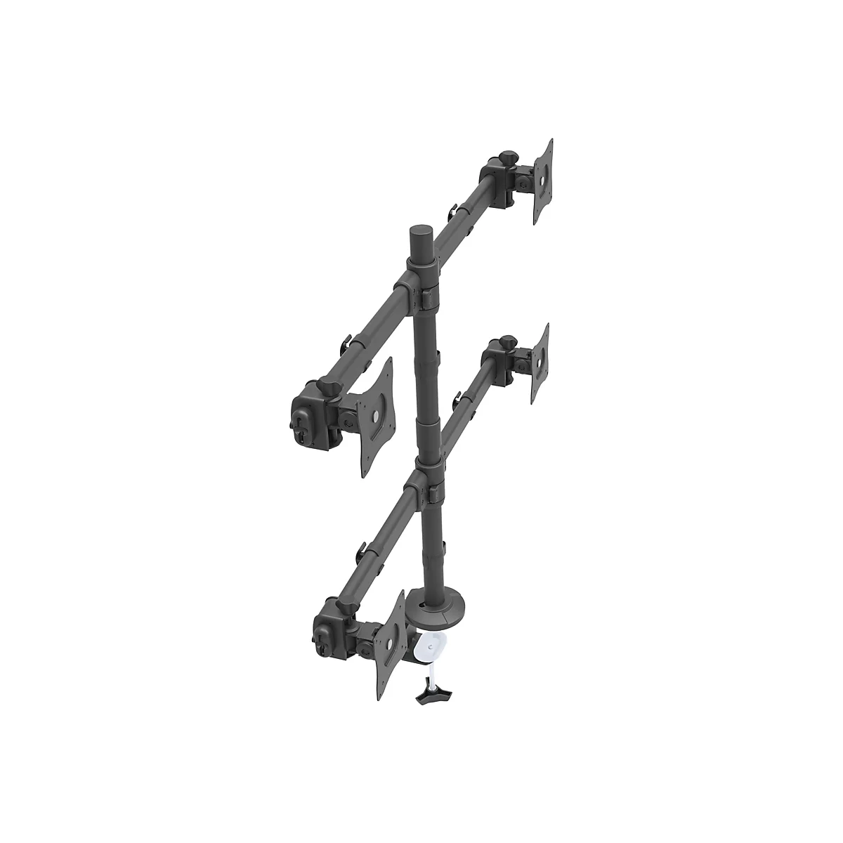 'StarTech.com Tisch Monitorhalterung für vier Monitore - Monitorarm für 4 VESA Monitore(2x2) bis zu 27''(je 8kg) - Gelenkig, höhenverstellbar, Neig/Schwenk/Drehfunktion - Klemme/Durchführung (ARMQUAD) - Befestigungskit - einstellbarer Arm - für 4 ...