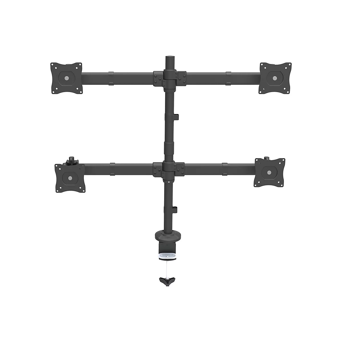 'StarTech.com Tisch Monitorhalterung für vier Monitore - Monitorarm für 4 VESA Monitore(2x2) bis zu 27''(je 8kg) - Gelenkig, höhenverstellbar, Neig/Schwenk/Drehfunktion - Klemme/Durchführung (ARMQUAD) - Befestigungskit - einstellbarer Arm - für 4 ...
