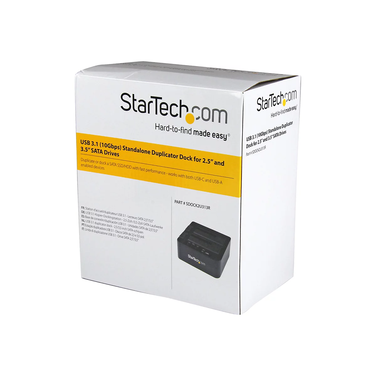 'StarTech.com USB 3.1 (10 Gbit/s) Duplizierer Dockingstation für 2,5'' & 3,5'' SATA SSD/HDD Laufwerke - Clone / Kopierstation bis zu 28GB/min - Festplattenduplikator'