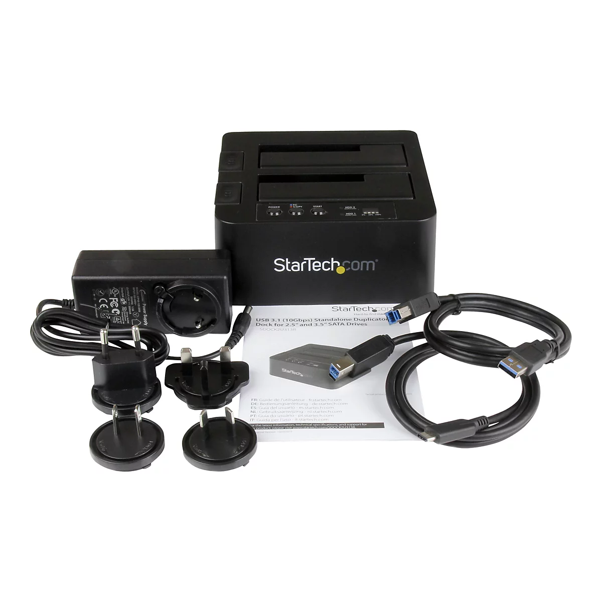 'StarTech.com USB 3.1 (10 Gbit/s) Duplizierer Dockingstation für 2,5'' & 3,5'' SATA SSD/HDD Laufwerke - Clone / Kopierstation bis zu 28GB/min - Festplattenduplikator'