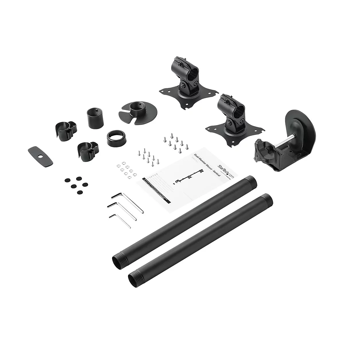 'StarTech.com Vertical Desk Mount Dual Monitor Arm - For Monitors 13'' to 27'' - Adjustable - Desk Clamp / Grommet-Hole Mount - Dual VESA Monitors - Black (ARMDUALV) - Befestigungskit - für 2 Monitore - Schwarz'