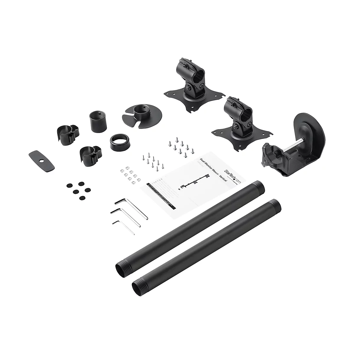 'StarTech.com Vertical Desk Mount Dual Monitor Arm - For Monitors 13'' to 27'' - Adjustable - Desk Clamp / Grommet-Hole Mount - Dual VESA Monitors - Black (ARMDUALV) - Befestigungskit - für 2 Monitore - Schwarz'