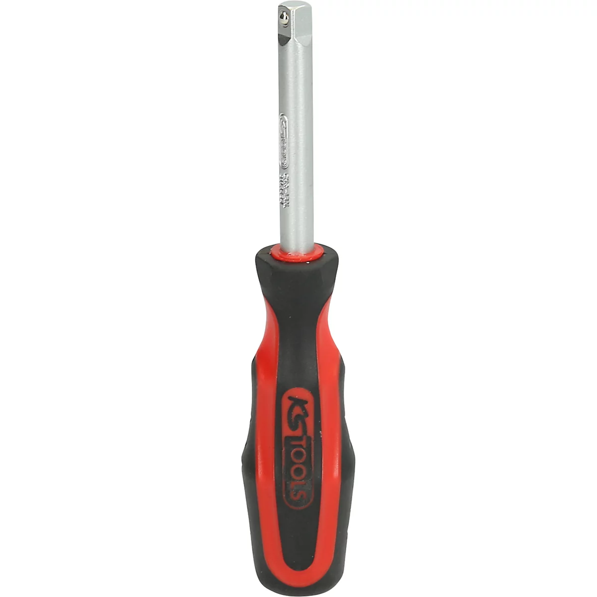 Schraubendreher mit rotem und schwarzem Griff, silberfarbener Spitze und KS Tools Logo.