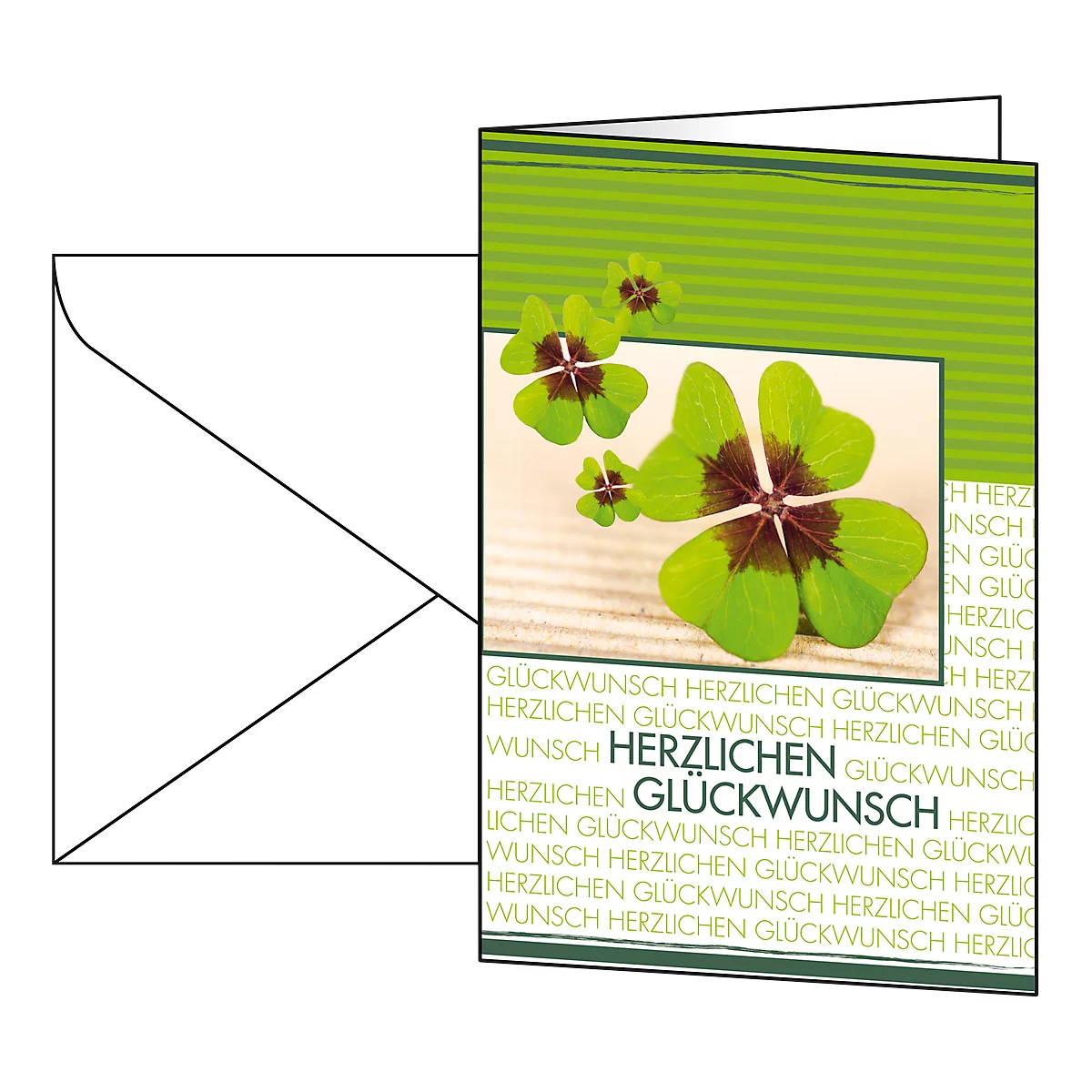 10 Glückwunsch-Karten 'Fortune' + 10 Umschläge