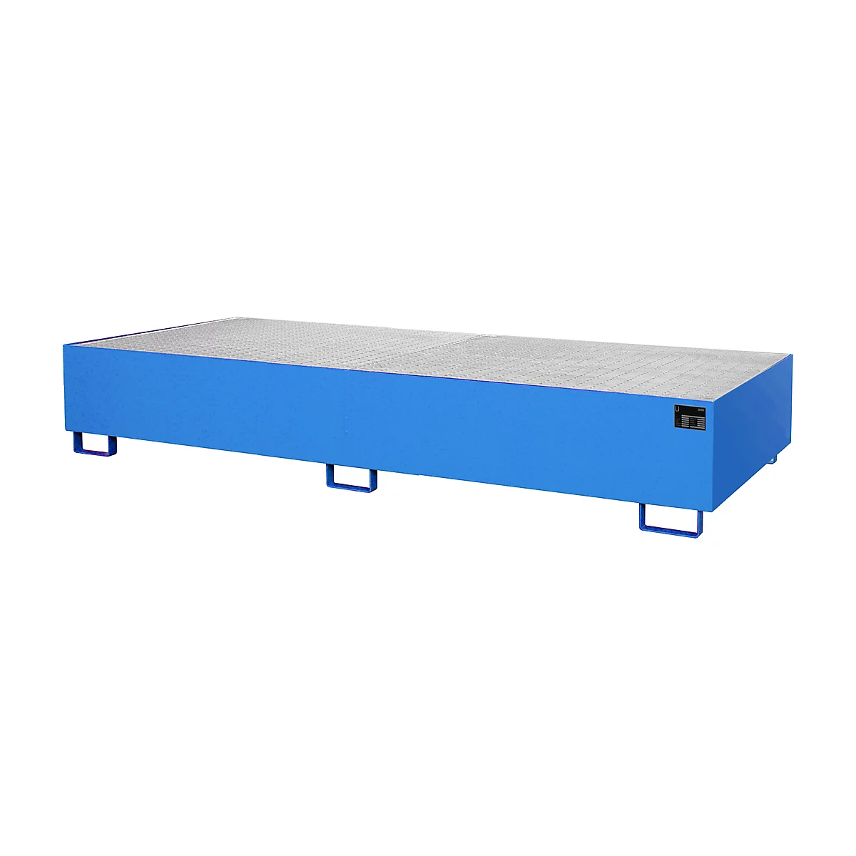 134098 - Stellinglekbak type RW-GR 3300-3, L 3250 x B 1300 mm, met rooster, muisgrijs RAL 7005