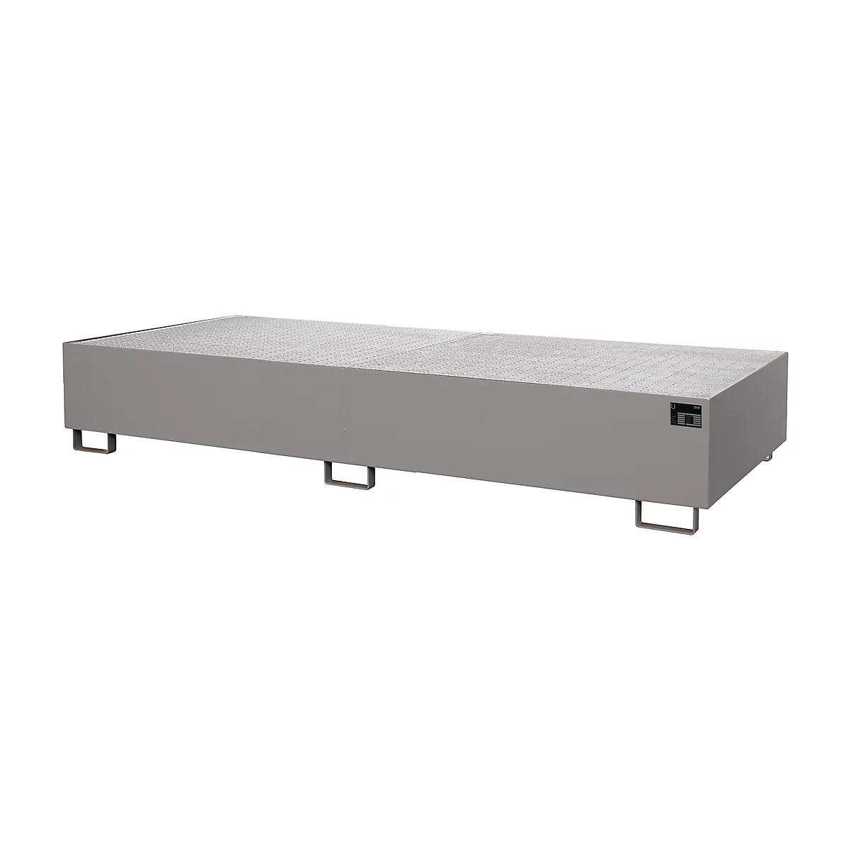 134098 - Stellinglekbak type RW-GR 3300-3, L 3250 x B 1300 mm, met rooster, muisgrijs RAL 7005