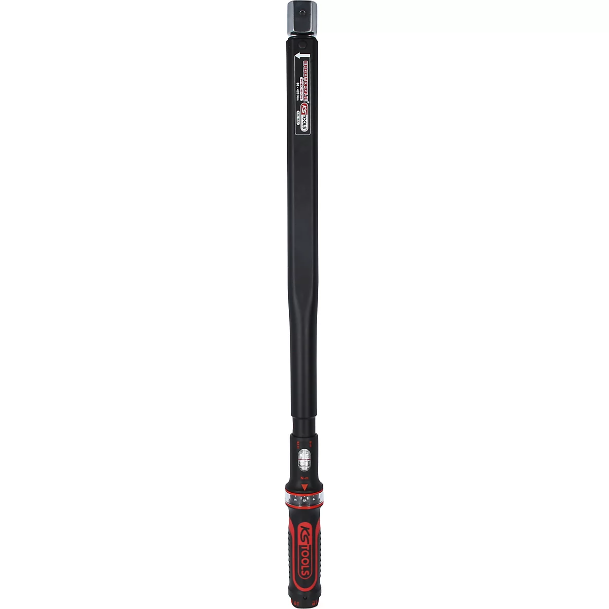 Ein schwarzes Produkt mit roter Basis, wahrscheinlich ein Werkzeug. Details sind unscharf.