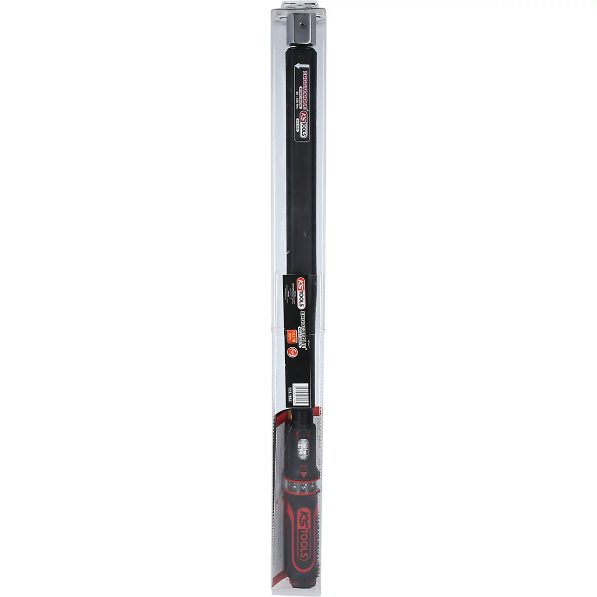 Schwarzes Produkt in transparentem Kunststoff, wahrscheinlich eine Lampe. Roter Ring um unteren Teil.