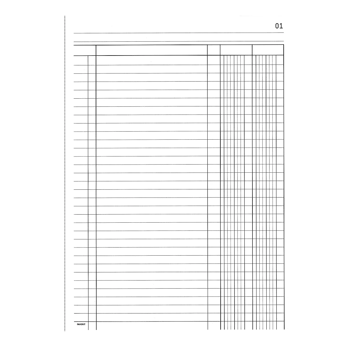 Blank lined notebook page with grid for tables and date.