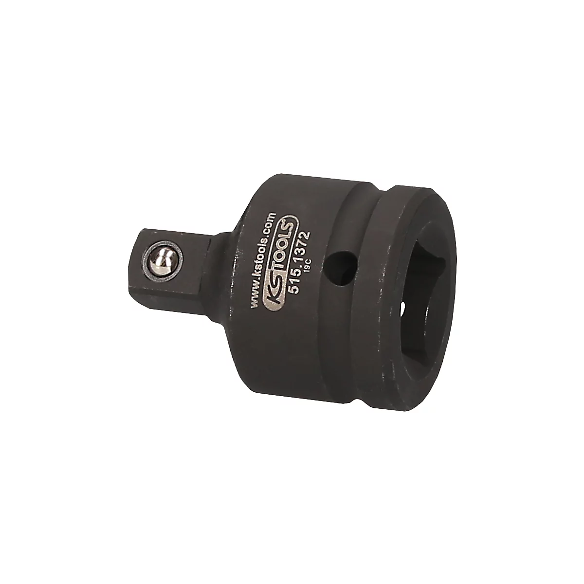 Schwarzer, professioneller Steckschlüsselaufsatz mit KS TOOLS Logo und Text.