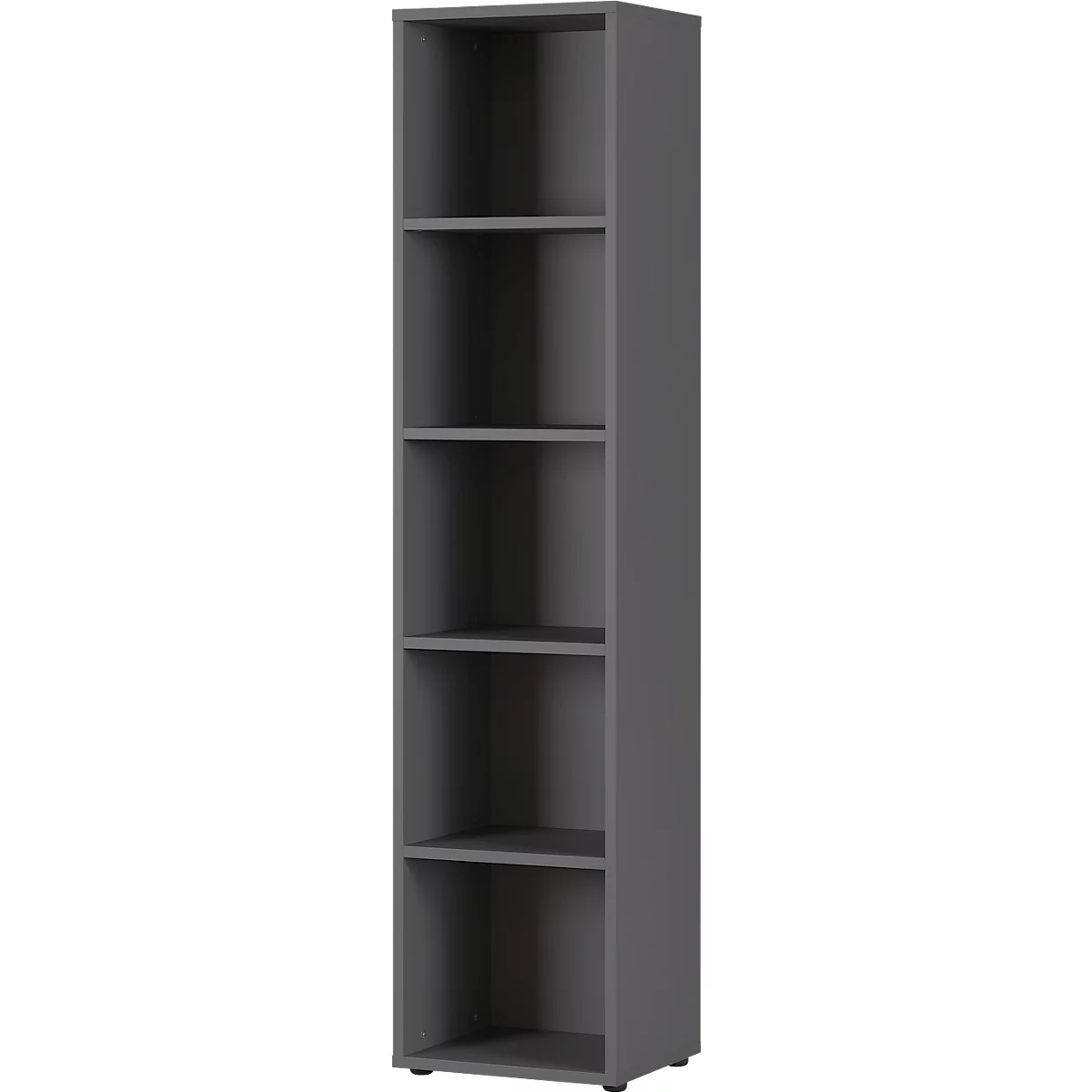 3-delige kantoormeubelset Agenda, 2 archiefkasten, B 800 mm en 1 archiefplank, B 450 mm, elk D 400 x H 1970 mm, grafiet/lichtgrijs