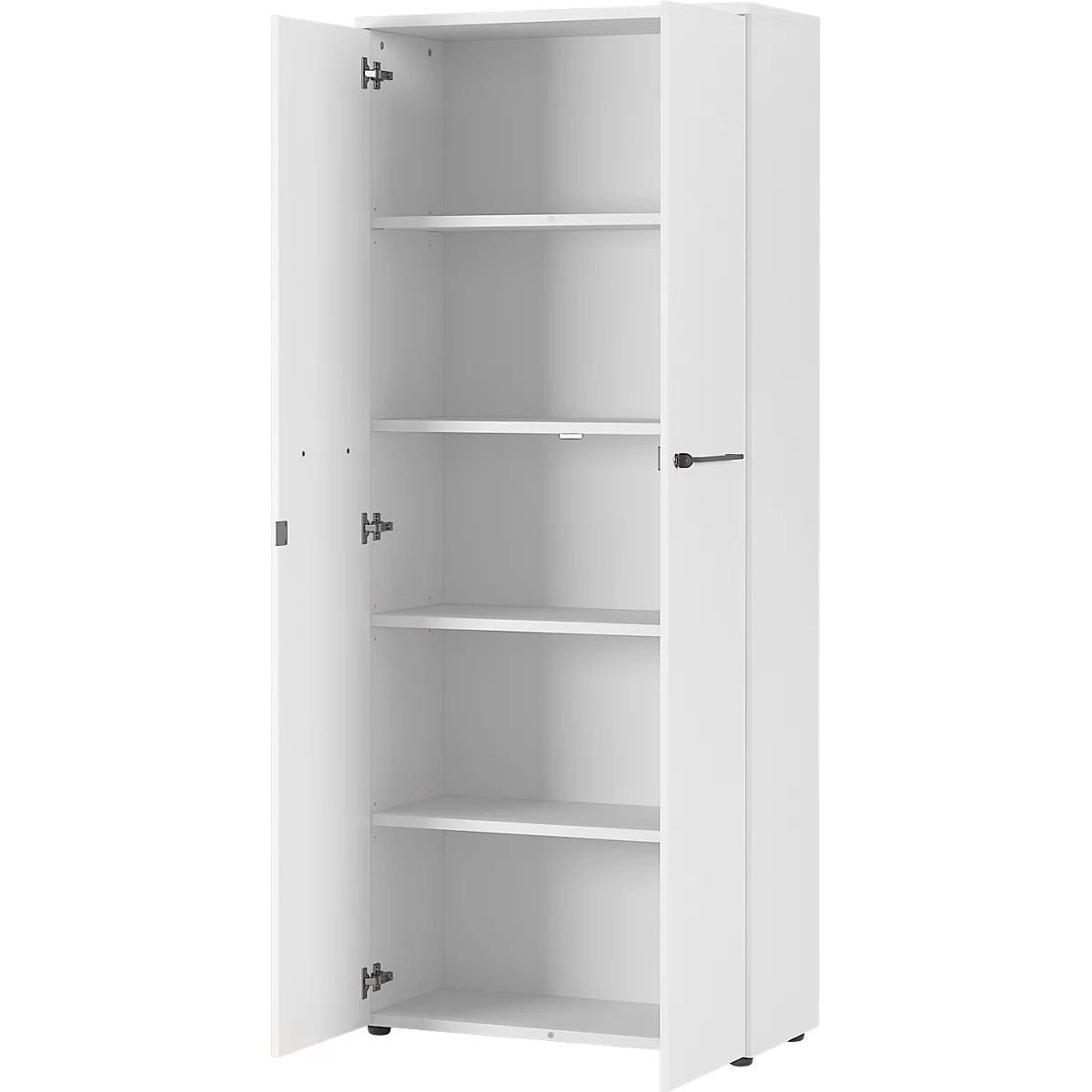 3-delige kantoormeubelset Agenda, 2 archiefkasten, B 800 mm en 1 archiefplank, B 450 mm, elk D 400 x H 1970 mm, grafiet/lichtgrijs