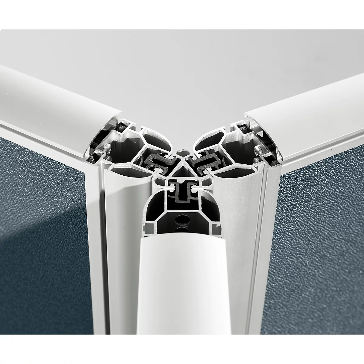 3 x 120° hoekverbindingsblad geluidsisolatie Systeem 40, voor scheidingswanden met een hoogte van H 1600 mm
