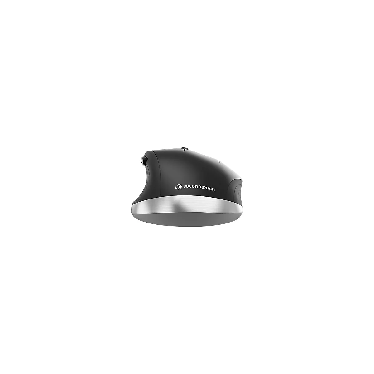Souris ergonomique noire 3Dconnexion avec bague et logo argentés.
