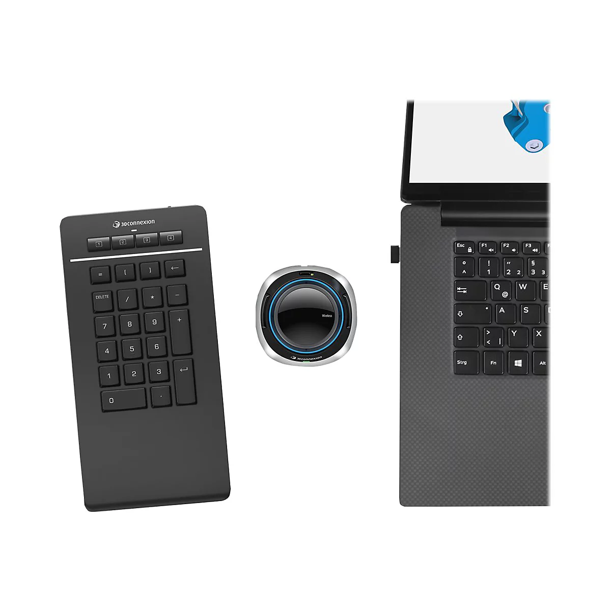 3Dconnexion Keyboard Numpad Pro - Tastenfeld - kabellos - USB, 2.4 GHz, Bluetooth LE
