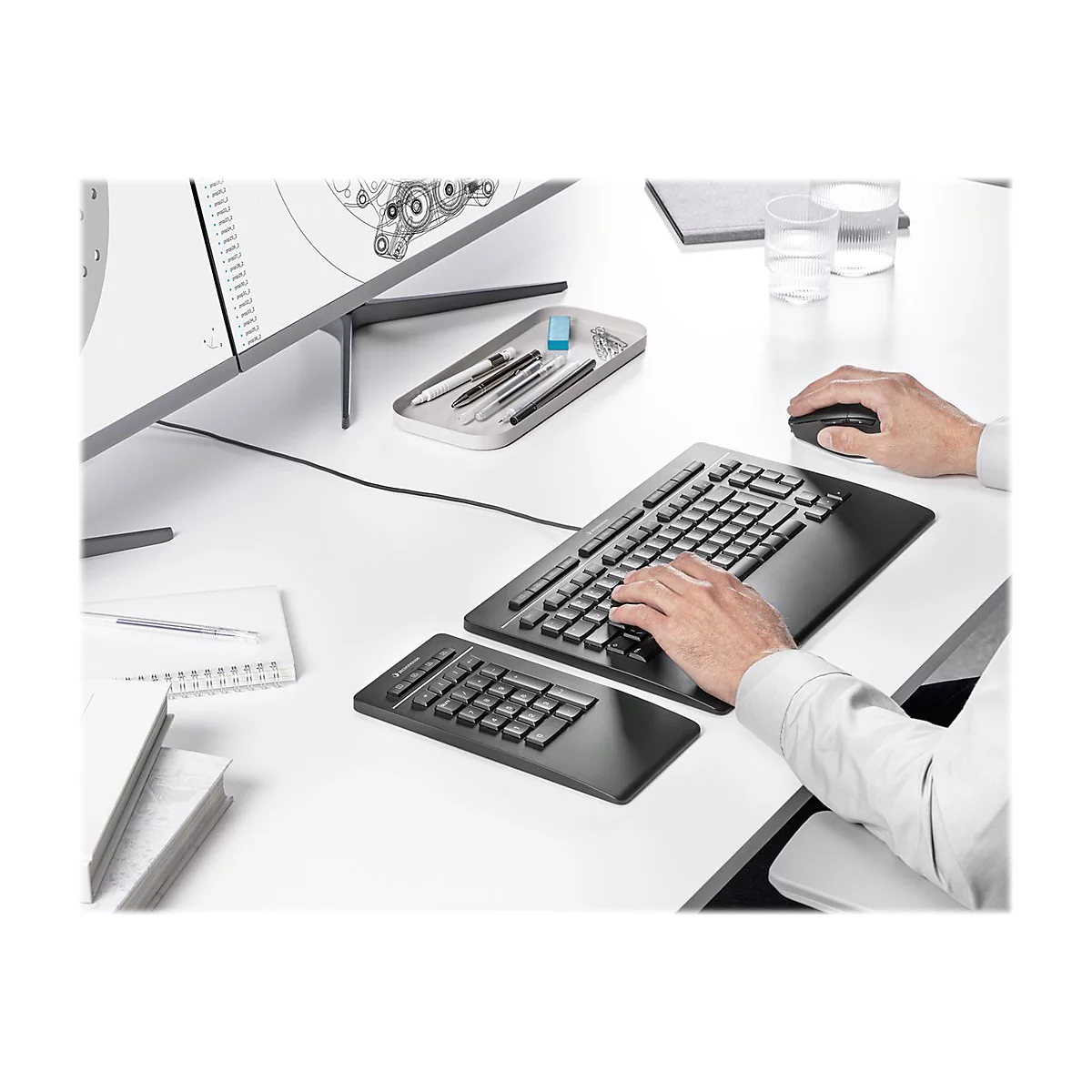 3Dconnexion Keyboard Numpad Pro - Tastenfeld - kabellos - USB, 2.4 GHz, Bluetooth LE