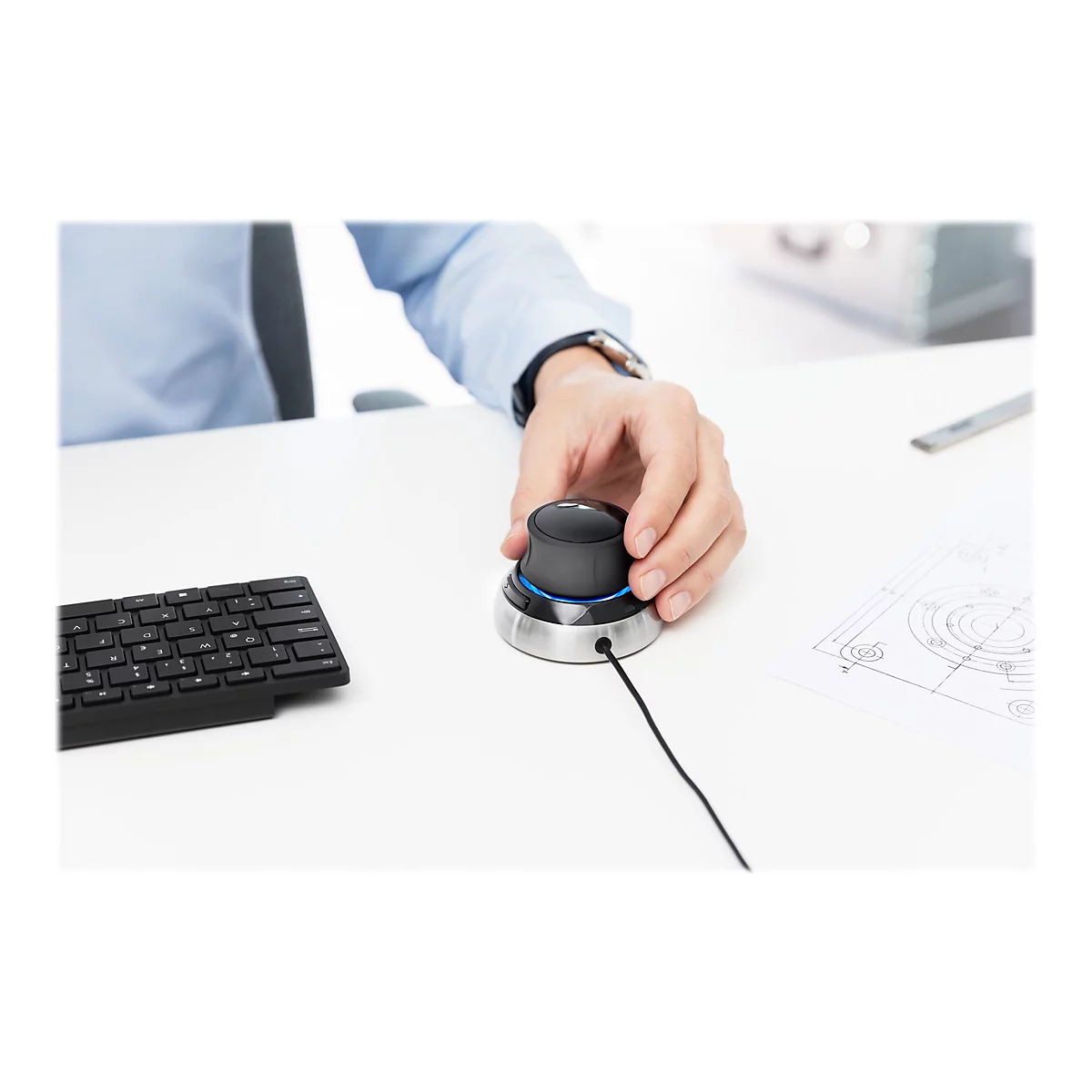 3Dconnexion SpaceMouse Compact - 3D-Maus - 2 Tasten - kabelgebunden - USB