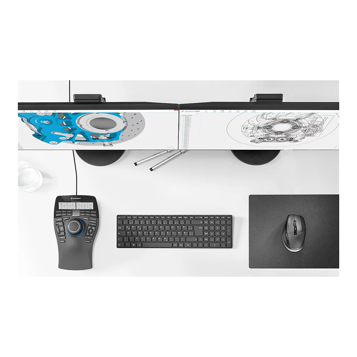 3Dconnexion SpaceMouse Enterprise Kit 2 - 3D-Maus - ergonomisch - rechts- und linkshändig - 31 Tasten - kabelgebunden