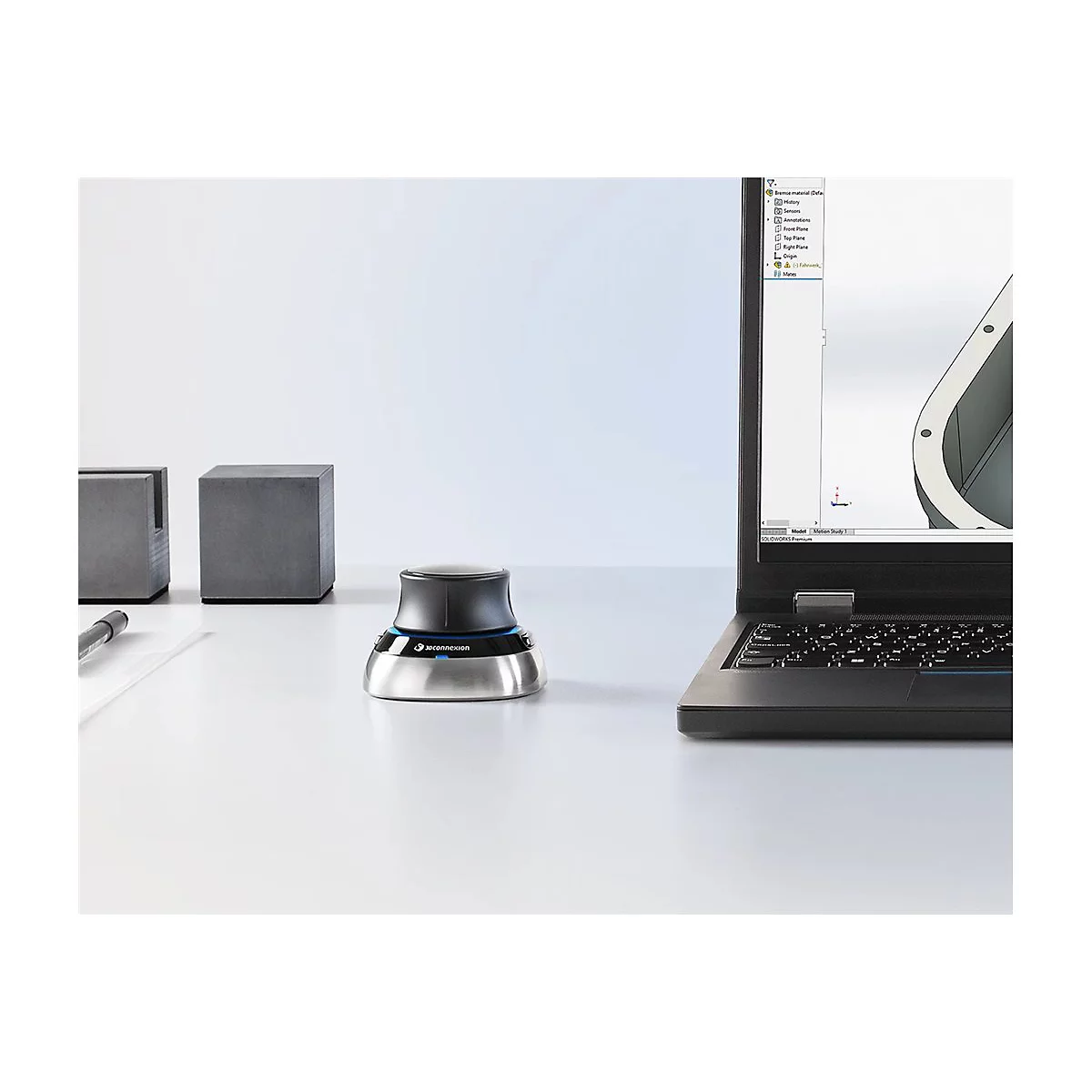3Dconnexion SpaceMouse Wireless Kit 2 - 3D-Maus - ergonomisch - 2 Tasten - kabellos, kabelgebunden - 2.4 GHz