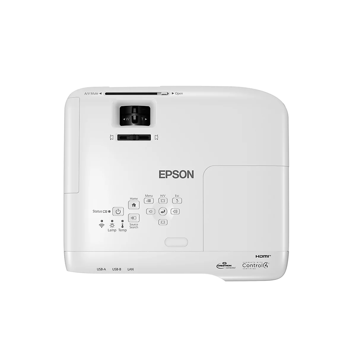 3LCD Beamer EPSON® EB-982W, HD Ready WXGA, 4200 ANSI Lumen, 16000:1 Kontrast, 2x HDMI, 2 x USB, WLAN