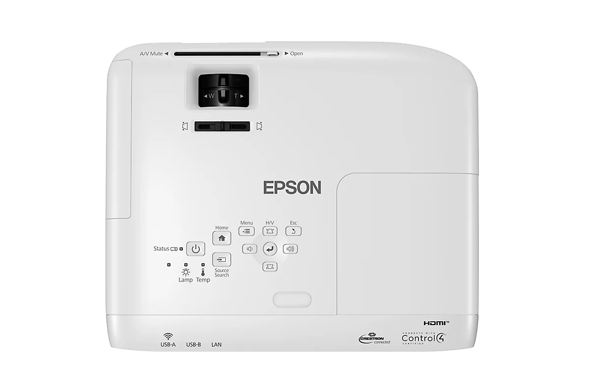 3LCD Beamer EPSON® EB-W49, HD Ready WXGA, 3800 ANSI Lumen, 16000:1 Kontrast, 2x HDMI