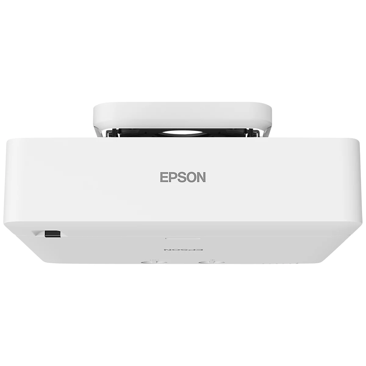 White Epson projector. At the top is a black area, below which is the EPSON lettering.