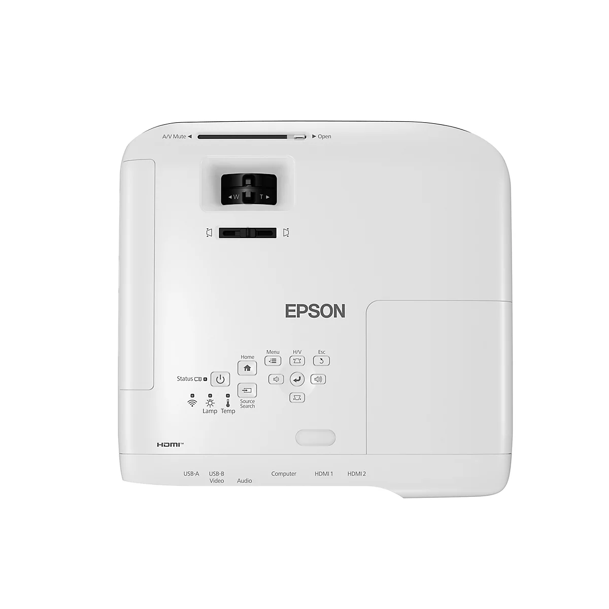 3LCD-projector EPSON® EB-FH52, Full HD 1080p, 4000 ANSI Lumen, 16000:1 contrast, 2x HDMI, 2x USB, WLAN