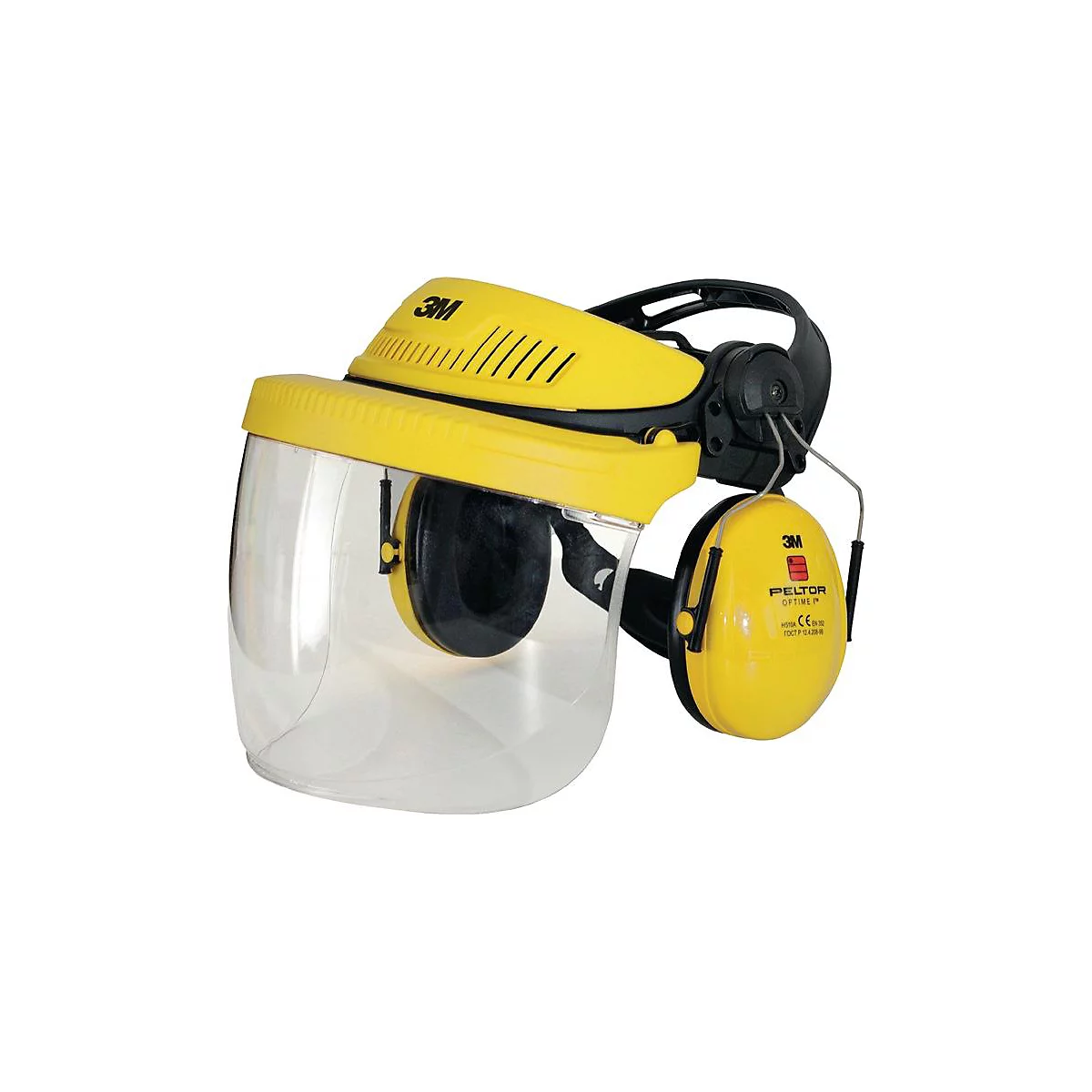 3M Gesichts-/Gehörschutzkombination G5V5F1H51, Klarsichtvisier PC, EN 166, SNR 26 dB, gelb