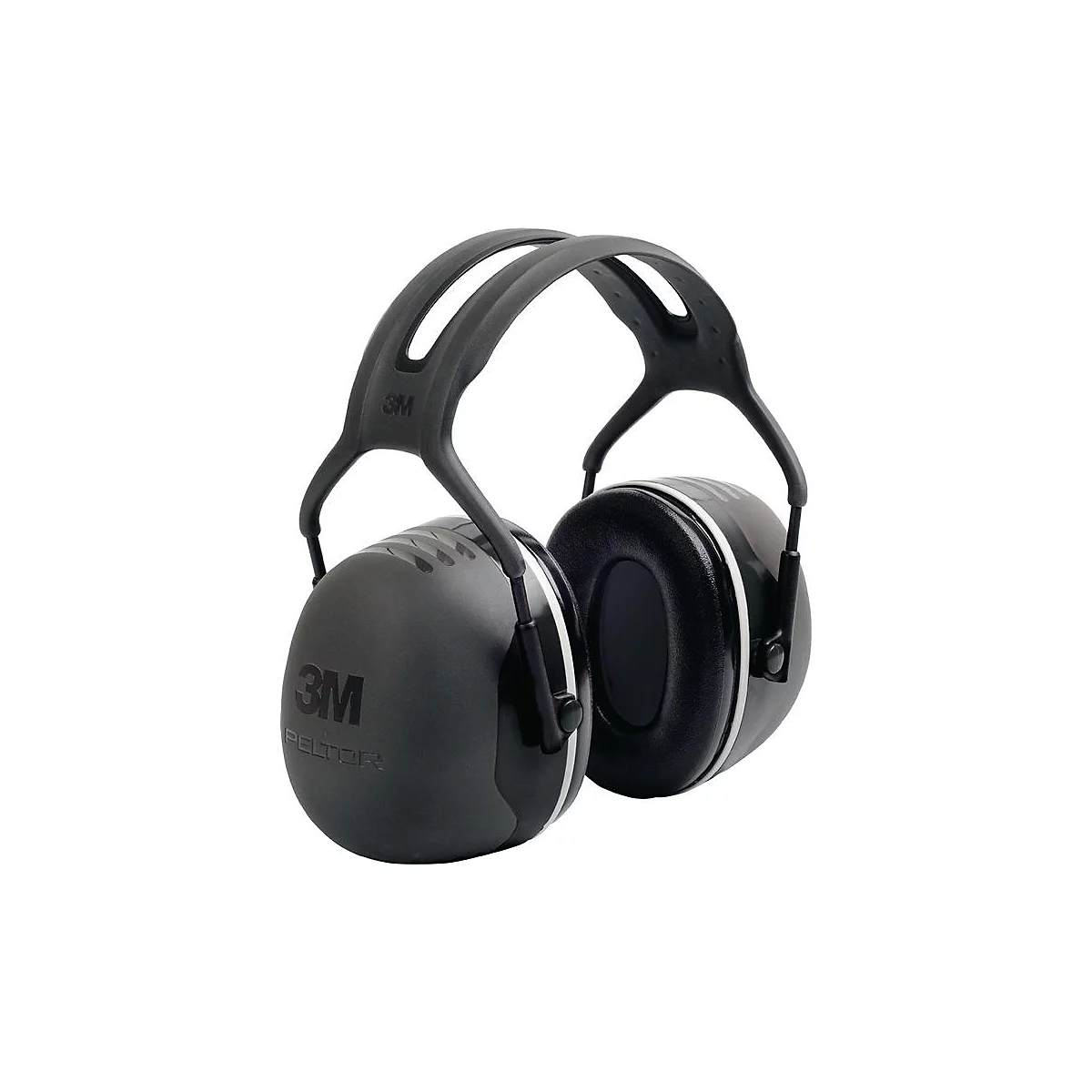 Schwarzer Gehörschutz mit weißem Rand und 3M-Logo.