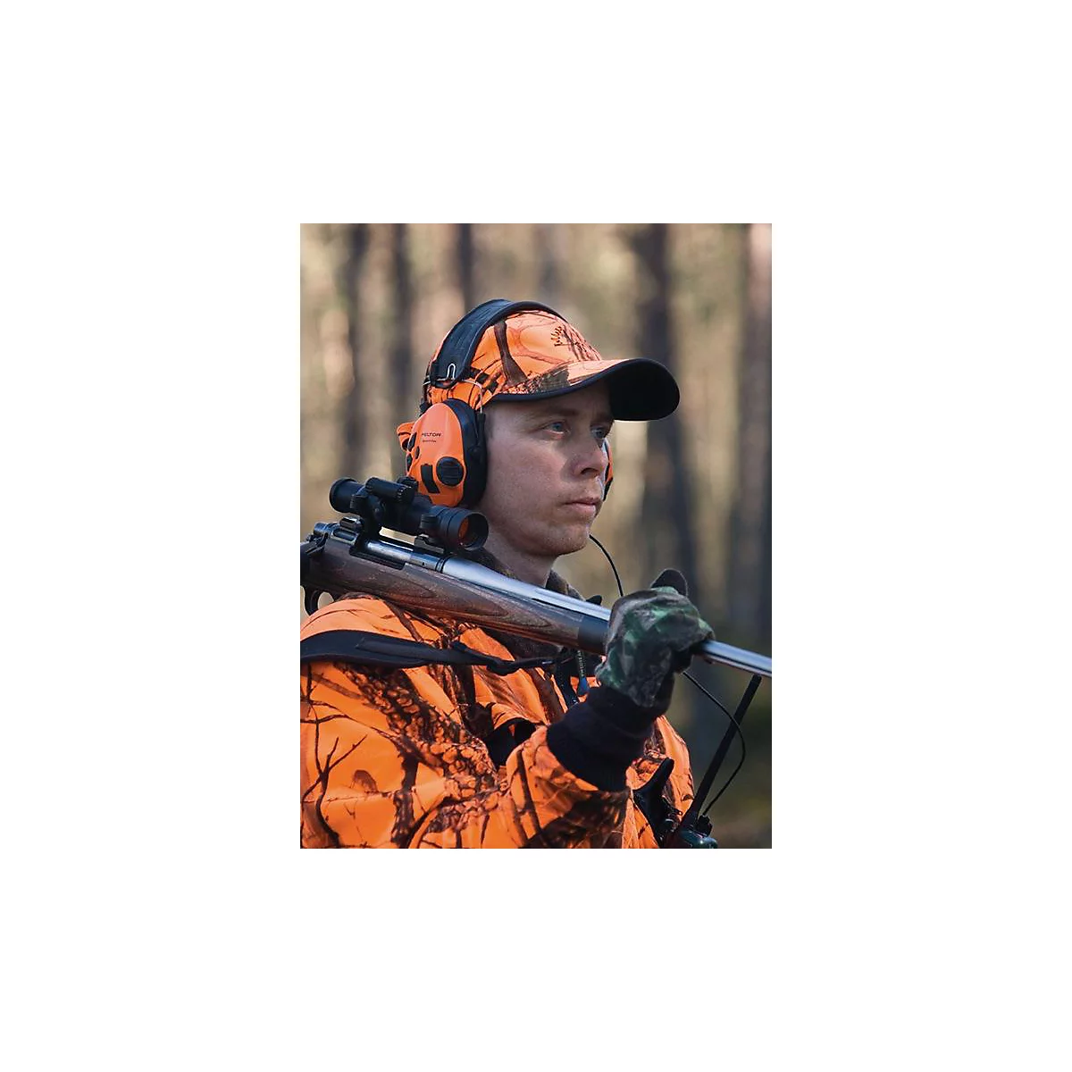 3M PELTOR SportTac oorkappen, jacht, EN 352-1, SNR 26 dB, audio-ingang, oranje/groen