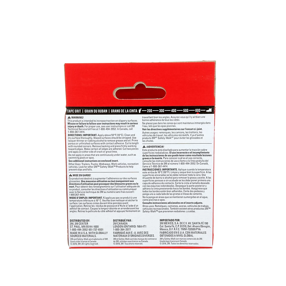 Rote Produktverpackung, Rückseite, mit Text und Aufdrucken in verschiedenen Sprachen.