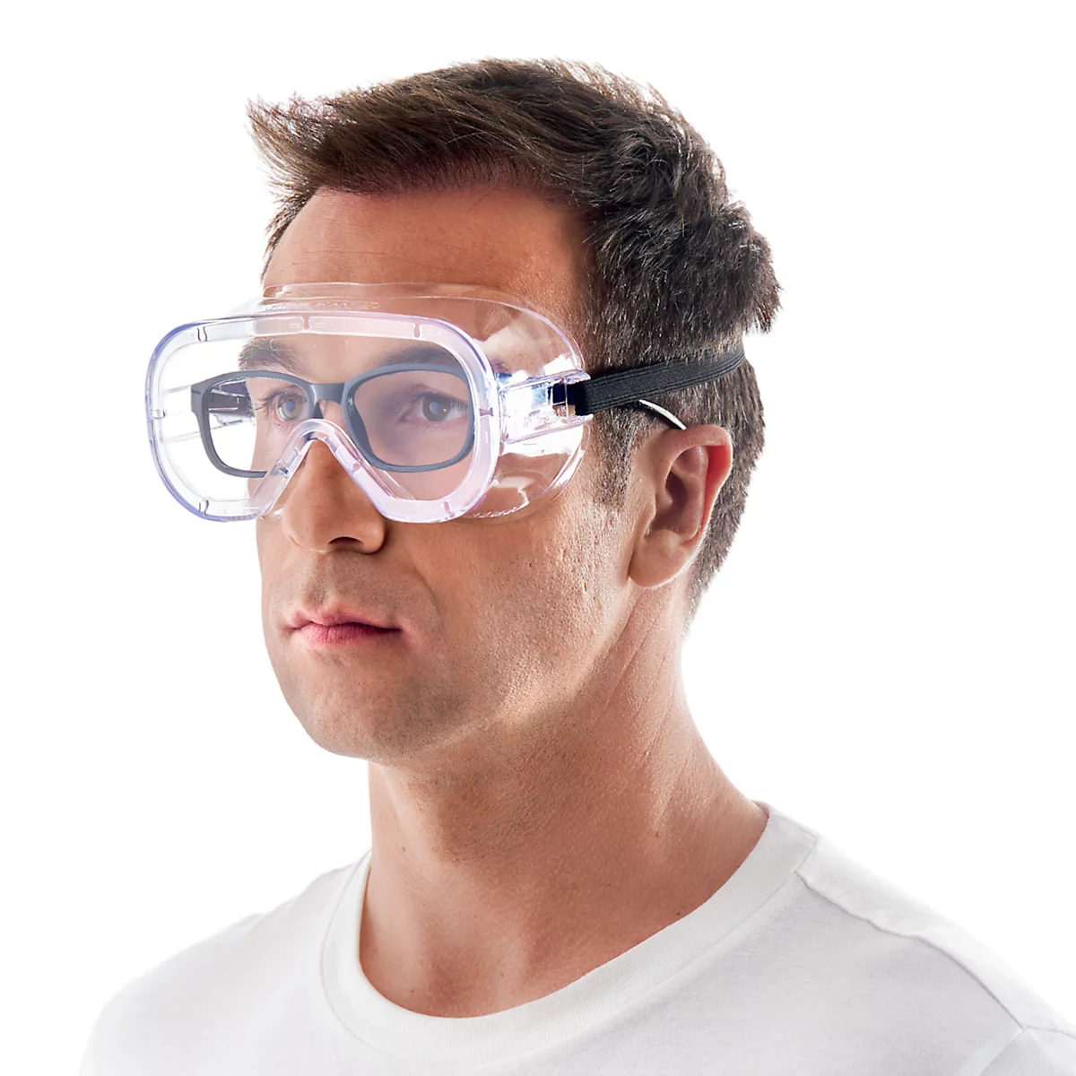 3M Schutzbrille Classic 4800, EN 166:2001, indirekte Belüftung, als Überbrille geeignet, UVA/UVB/UVC-resistent, Antibeschlag-Beschichtung, PC, glasklar