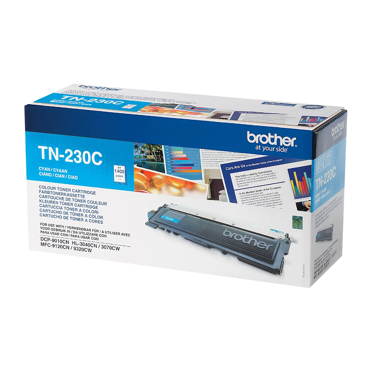 4 cassettes de toner TN-230 Brother, cyan, magenta, jaune, noir