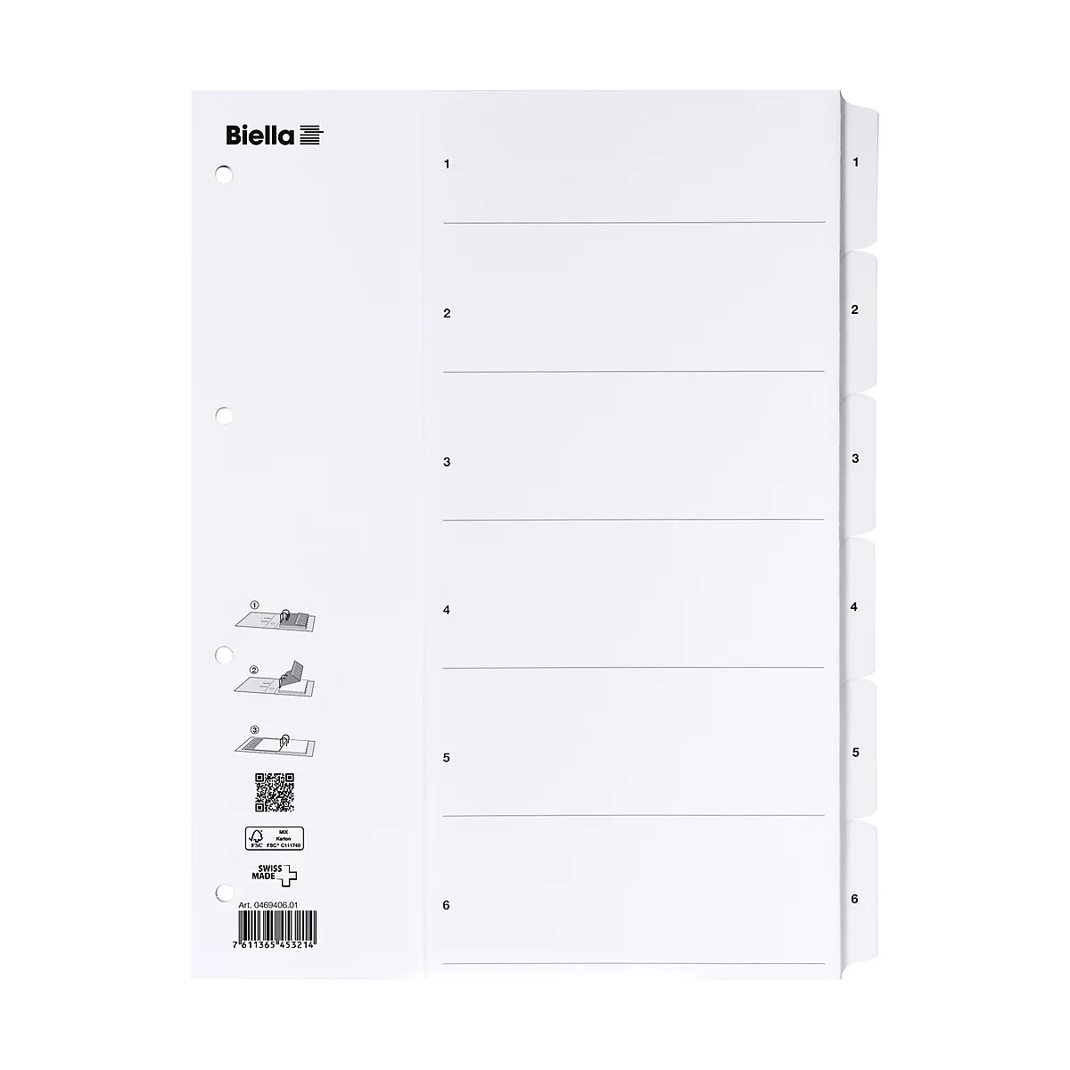 561661 - Biella répertoire en carton SmartIndex 1-6