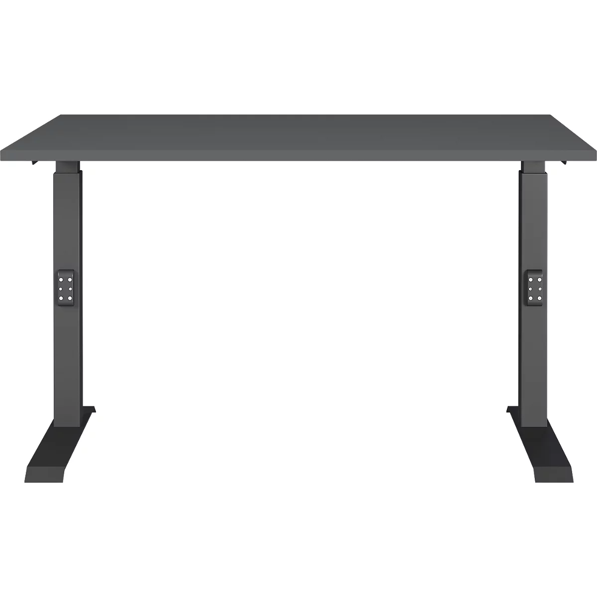 Aalborg bureau, mechanisch in hoogte verstelbaar, tot 80 kg, rechthoekig, C-poot, B 1200 x D 800 x H 680 - 910 mm, grafiet/zwartgrijs