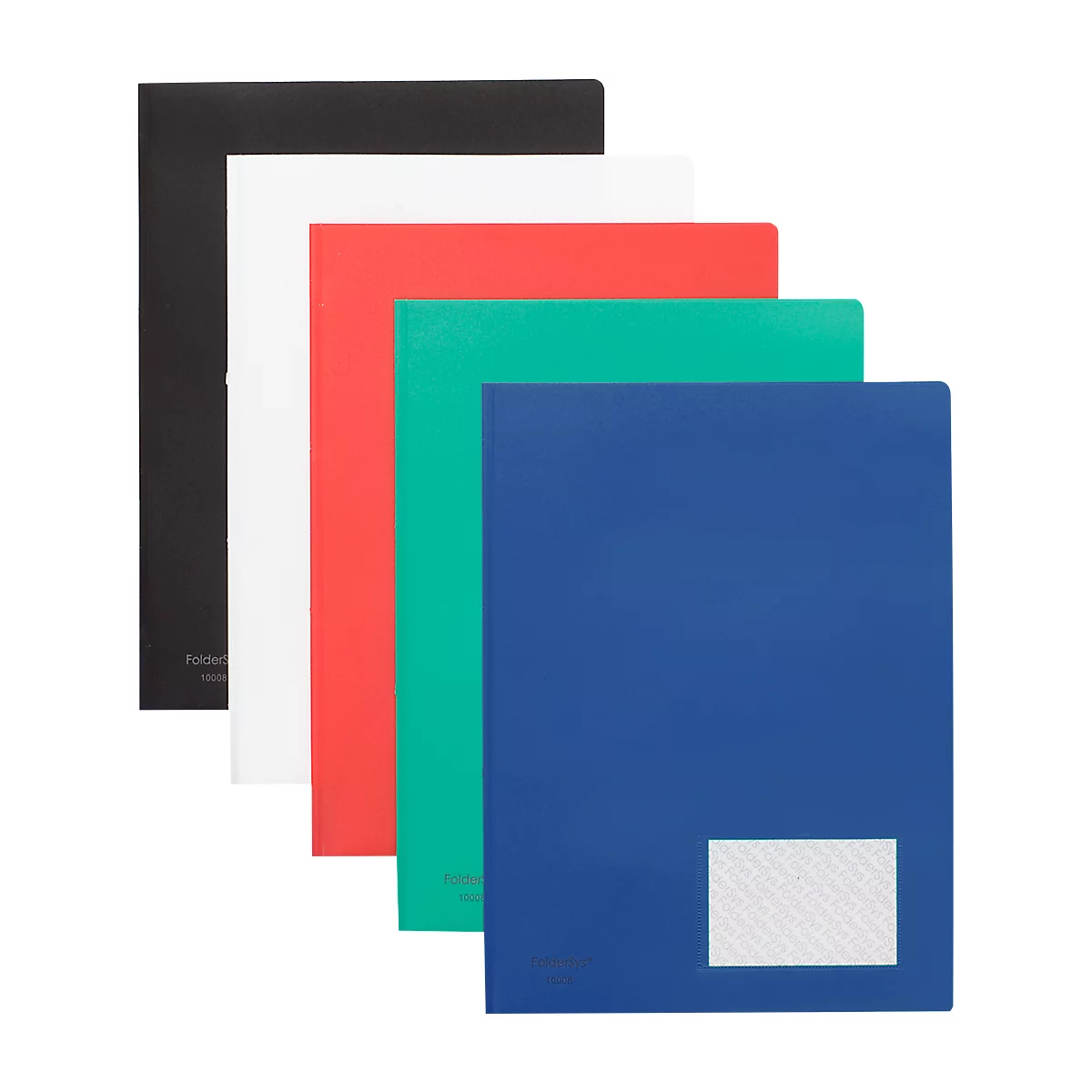 Aanbiedingsmap FolderSys, A4, 4 zakken, visitekaartzakje, polypropyleen, blauw, 10 stuks