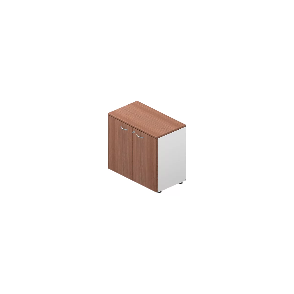 Aanbouw-vleugeldeurkast ARLON-OFFICE, B 800 x D 450 x H 730 mm, canaletto noot