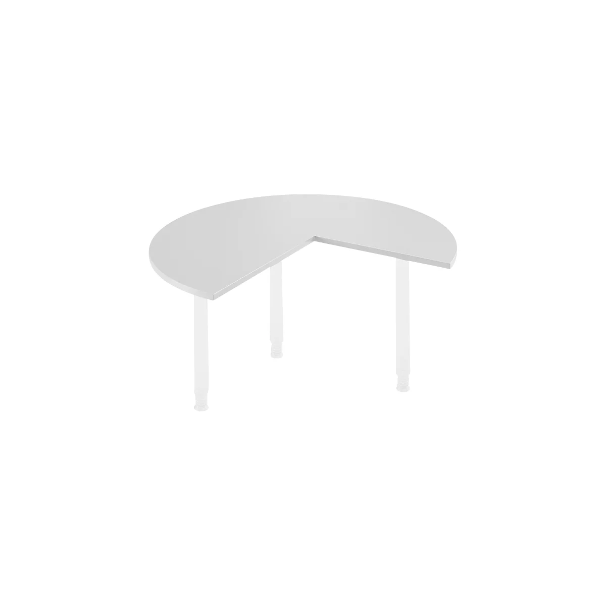 Aanbouwtafel, Ø 1400 mm, lichtgrijs/wit