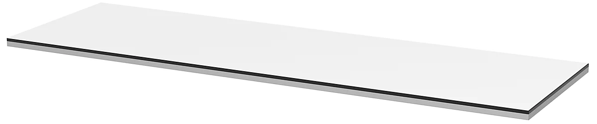 Abdeckplatte TEQSTYLE, Kanten 2-farbig, B 1400 mm, kürzeres Sondermaß möglich, weiß
