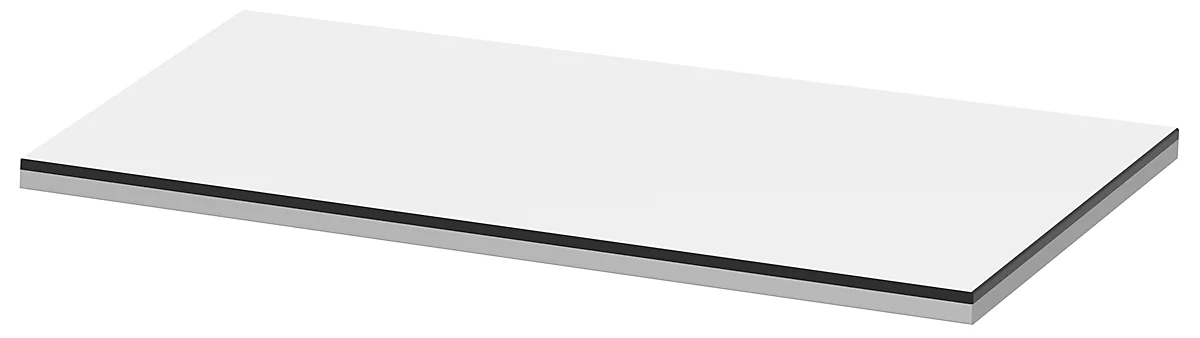 Abdeckplatte TEQSTYLE, Kanten 2-farbig, B 800 mm, weiß