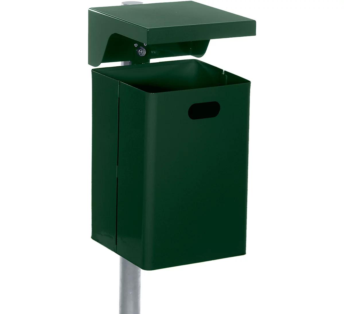 Abfallbehälter mit Haube, grün (RAL 6005)