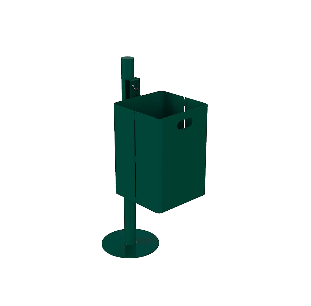 Abfallbehälter mit Haube und integriertem Ascher, grün (RAL 6005)